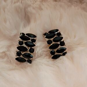 Vintage 80's Crystal Clip On Earrings